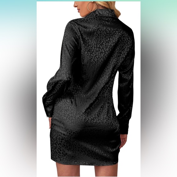 Wrap style dress silk new leopard black - Picture 6 of 7